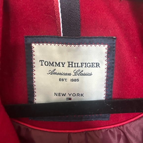 Tommy Hilfiger Red Wool Blend Peacoat Jacket – Women’s Size M - Picture 3 of 5